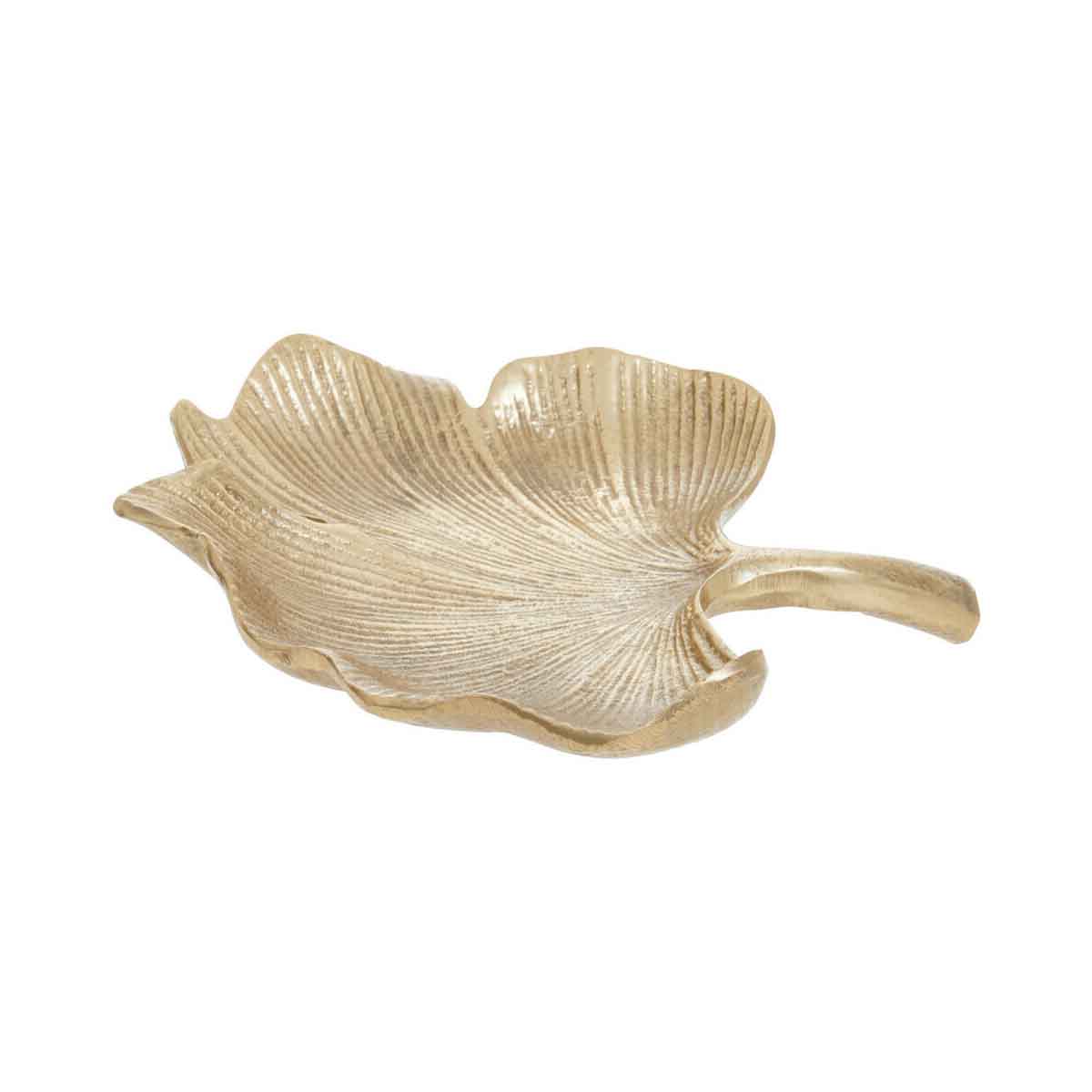 Prato Small Antique Gold Finish Ginkgo Dish