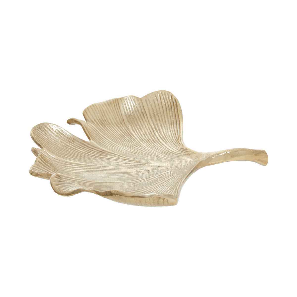 Prato Large Antique Gold Finish Ginkgo Dish