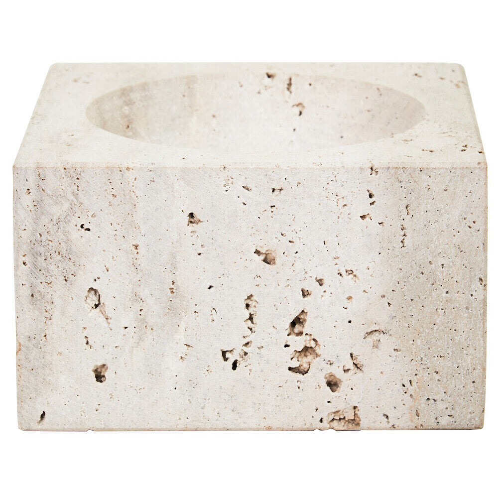 Tibor Travertine Square Decorative Bowl