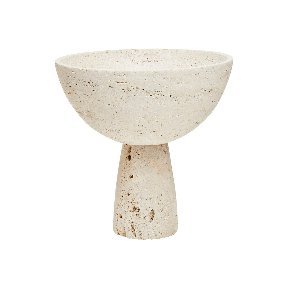 Tibor Travertine Pedestal Bowl