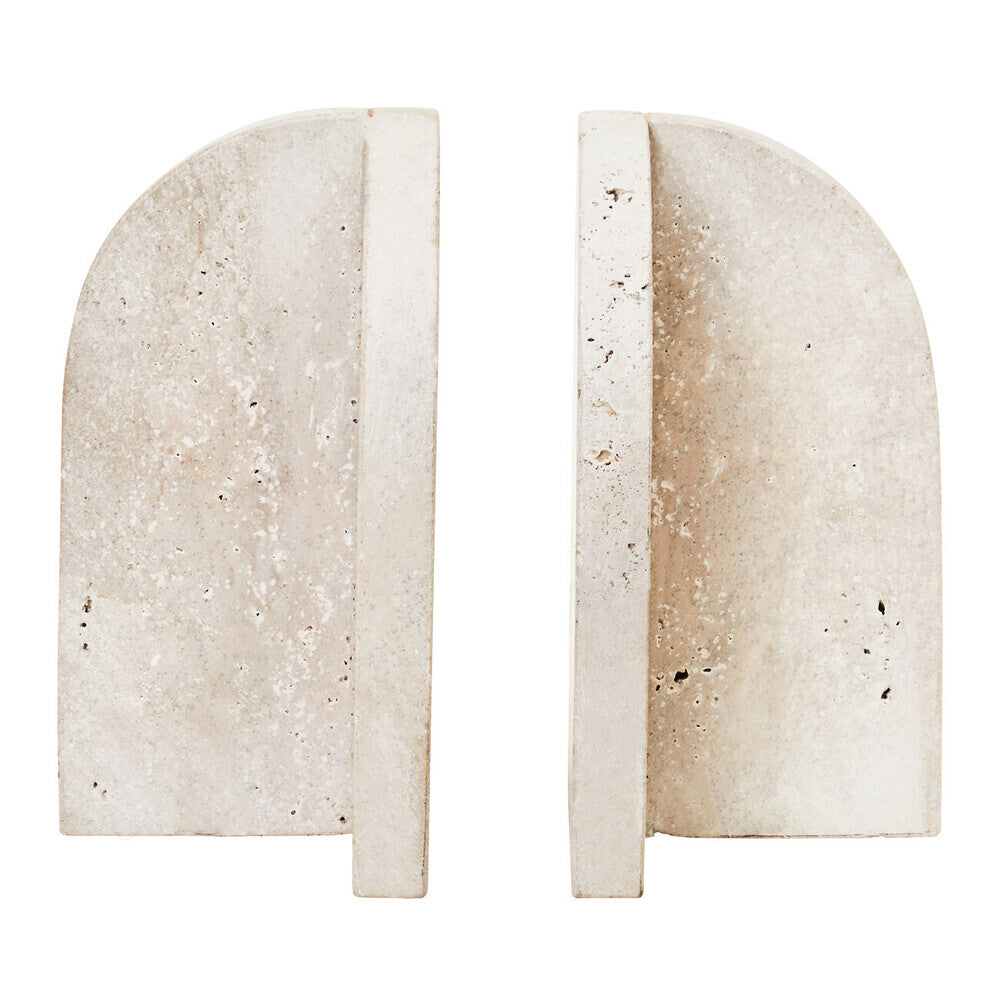 Tibor Travertine Set of 2 Arched Bookends