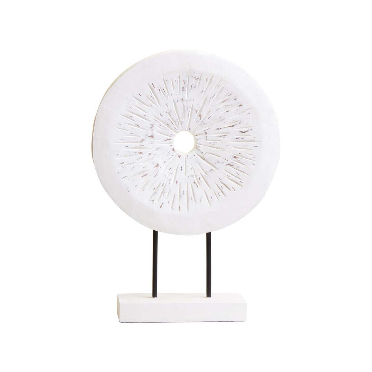 Fidel Small Distressed White Mango Wood Sculpture