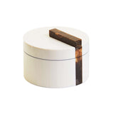 Decio Cream And Brown Small Round Box