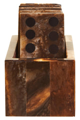 Churchill Games Brown and Black Finish Domino Set