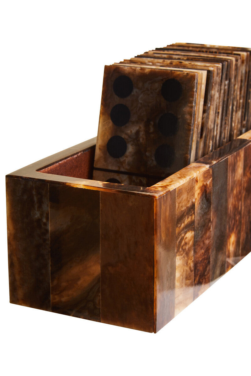 Churchill Games Brown and Black Finish Domino Set