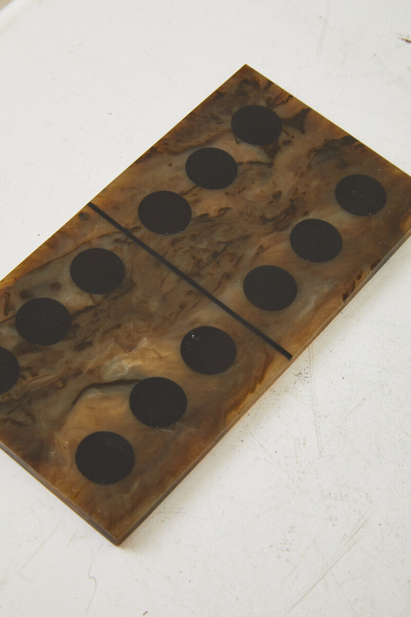 Churchill Games Brown and Black Finish Domino Set