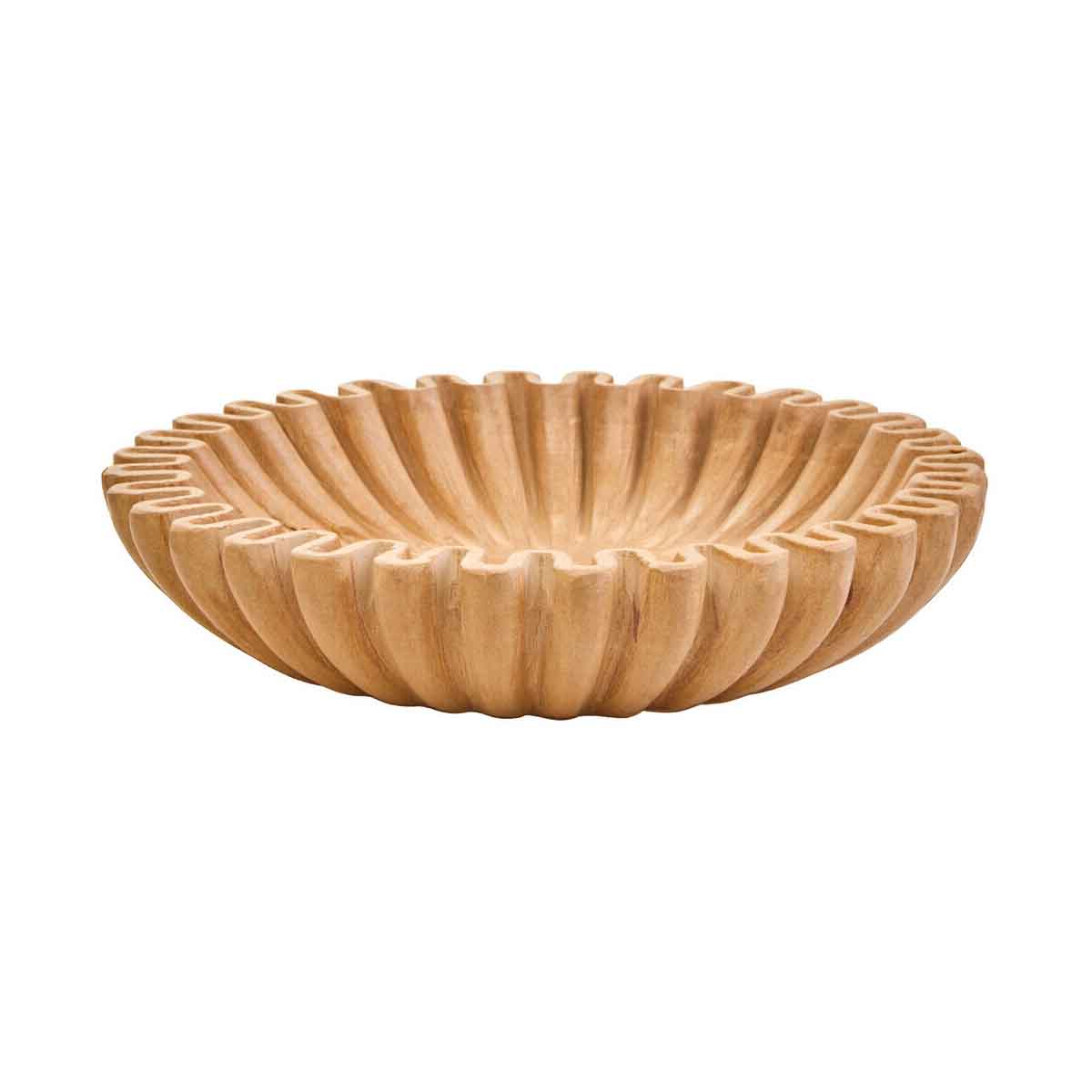 Savio Small Ochre Fluted Marble Bowl