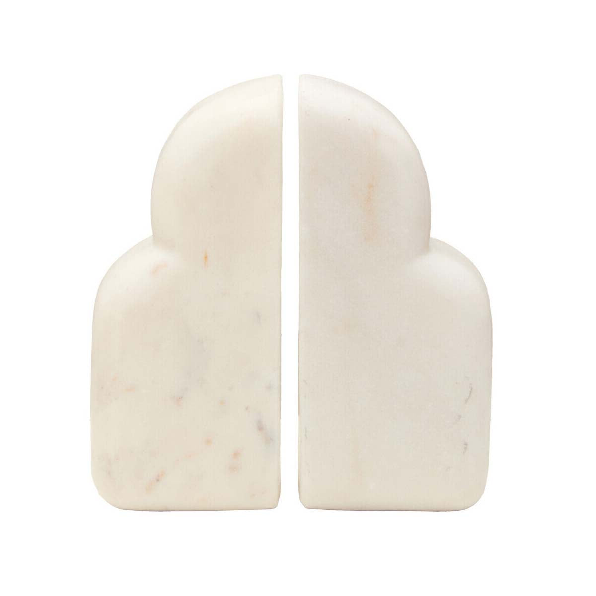 Savio White Marble Set Of Two Bookends