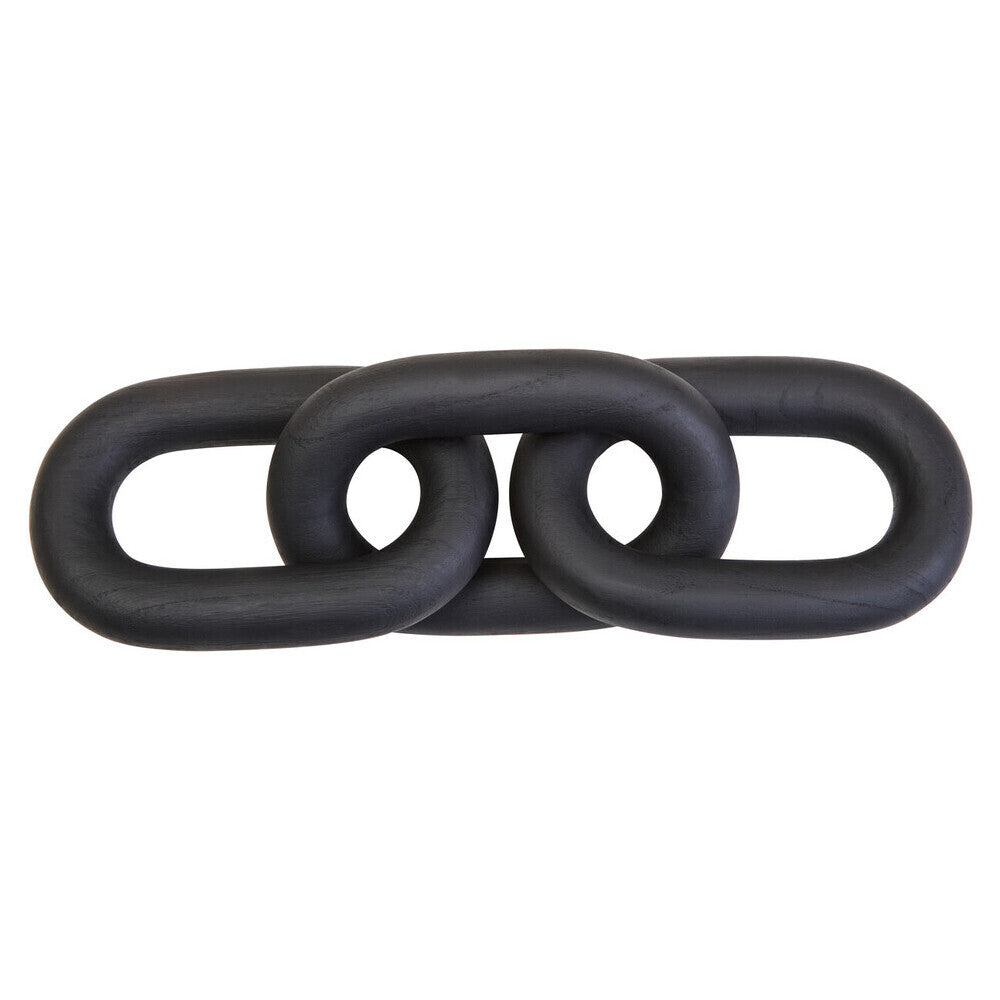 Cato Black Wood Three Link Chain Decor