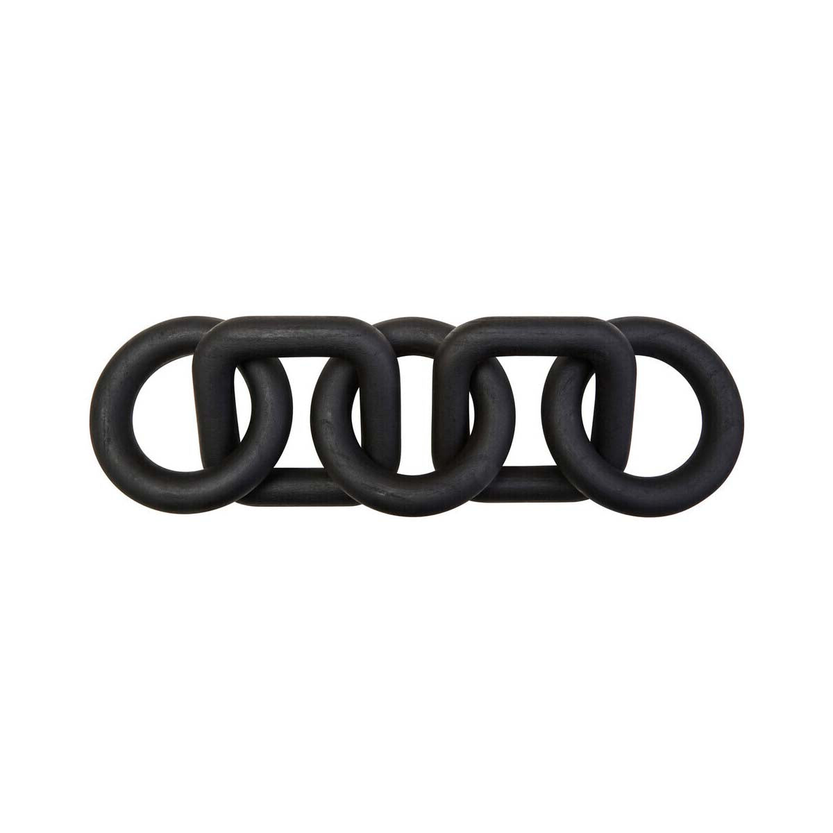 Cato 5 Link Black Wood Chain Sculpture
