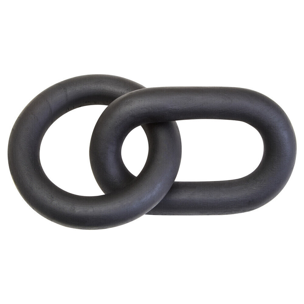 Cato Black Wood Two Link Chain Decor