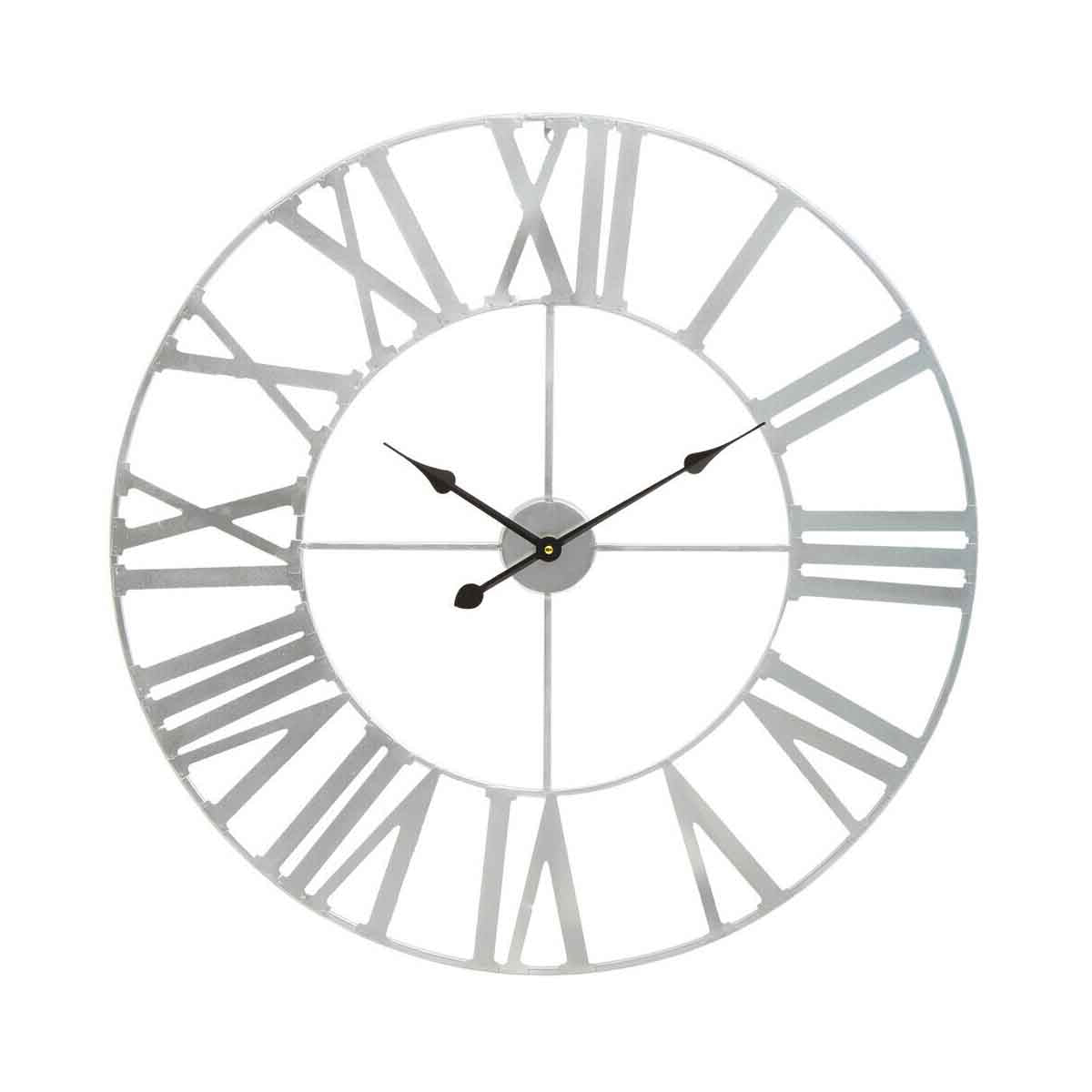 Genova Silver Metal Wall Clock