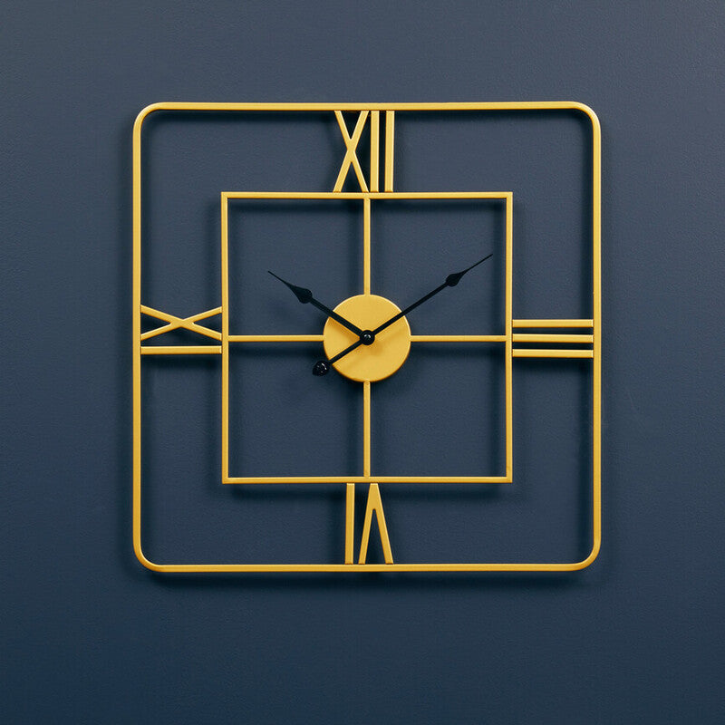 Kent Small Gold Finish Square Wall Clock
