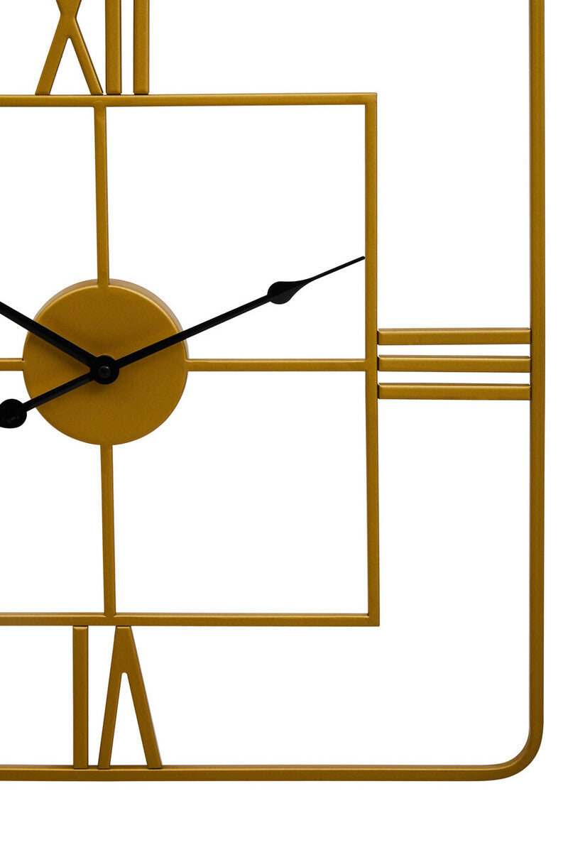 Kent Small Gold Finish Square Wall Clock