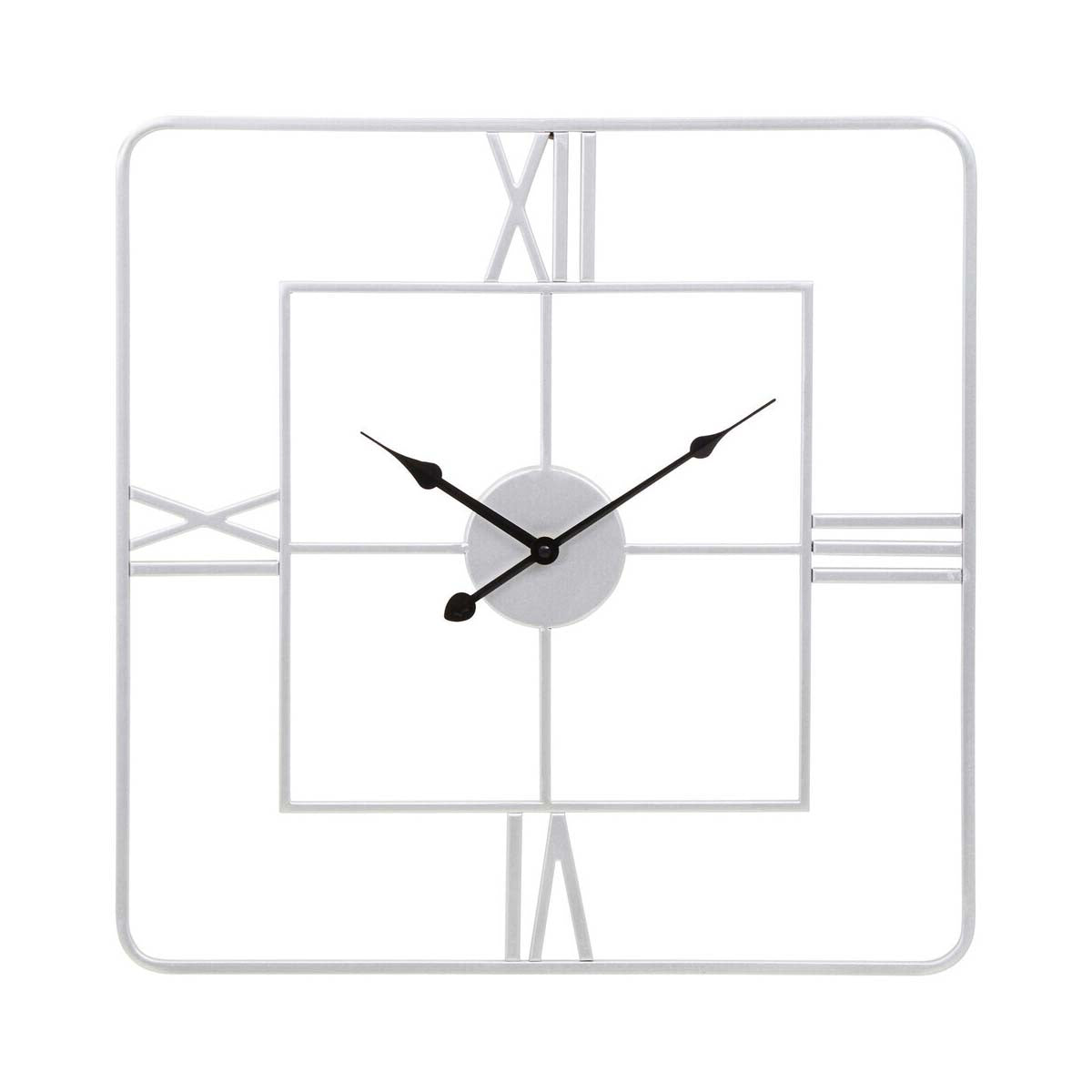 Kent Large Silver Finish Square Wall Clock