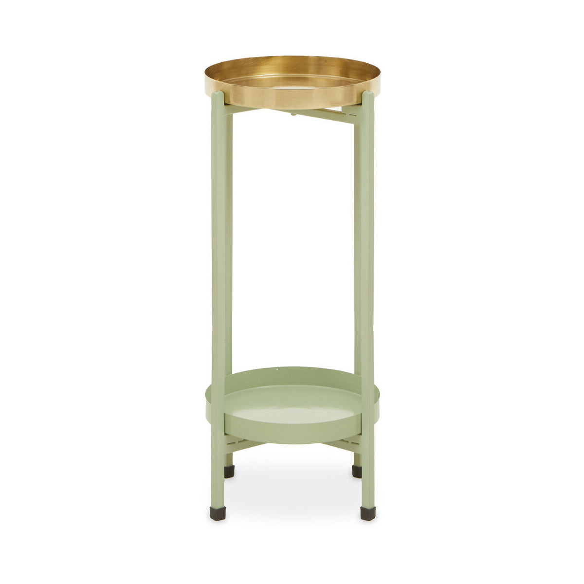 Sabia Green And Gold Two Tiered Plant Stand