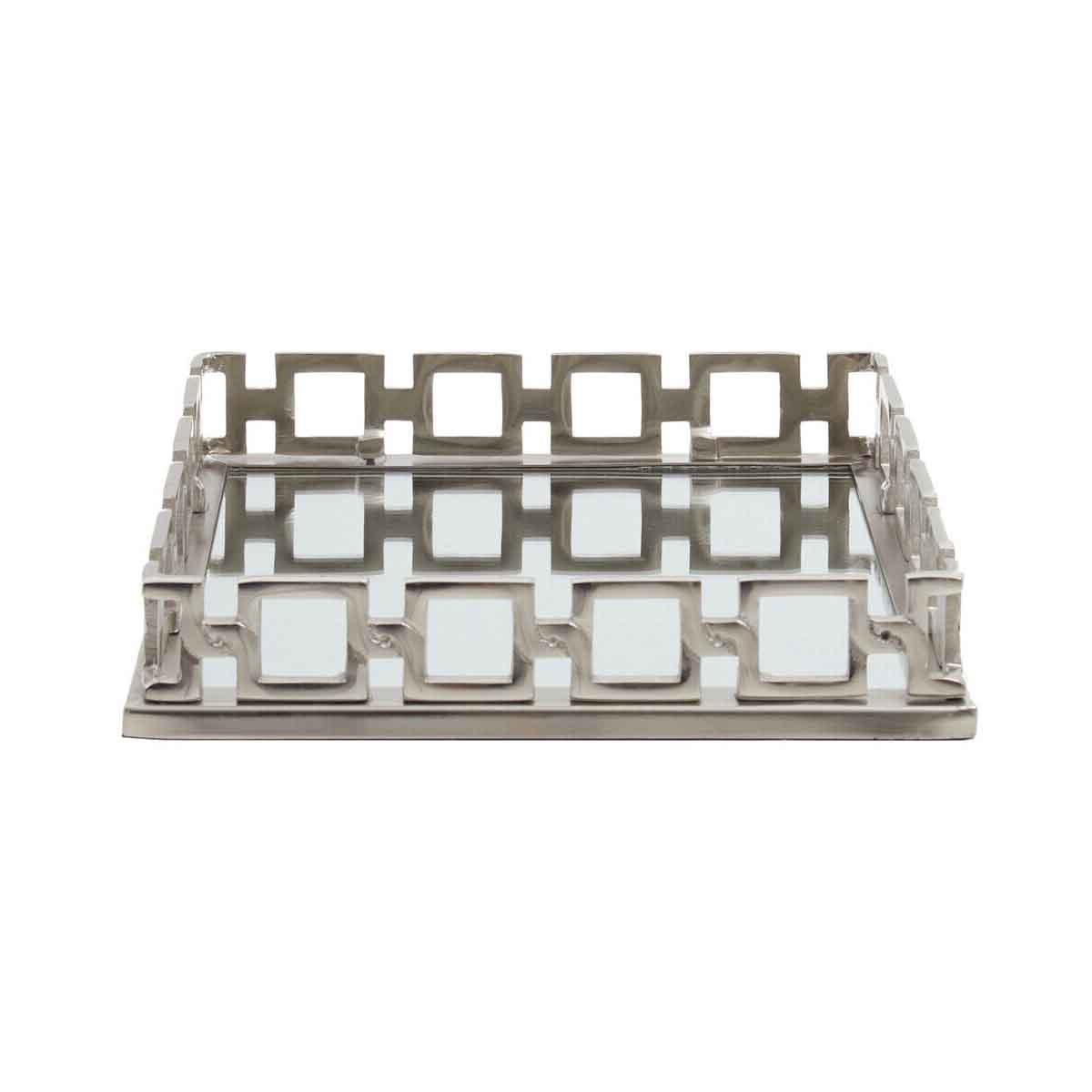 Rhoda Square Nickle Finish Mirror Tray