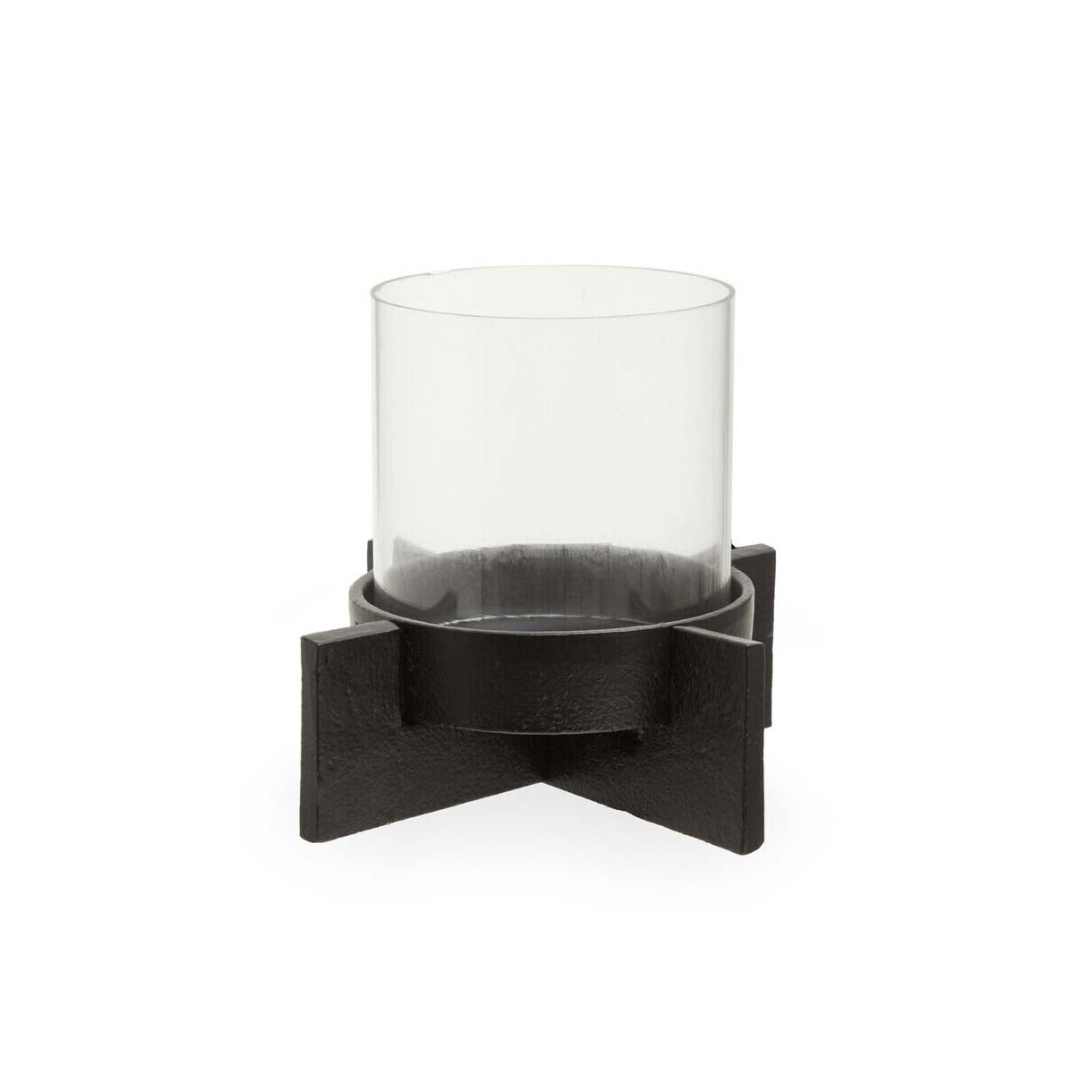 Hapax Small Matt Black Finish Candle Holder