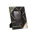 Oriana 4In X 6In Mother of Pearl and Gold Inlay Small Photo Frame