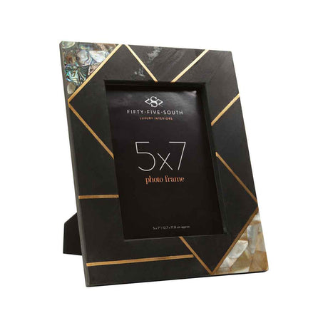 Oriana 5In X 7In Mother of Pearl and Gold Inlay Large Photo Frame