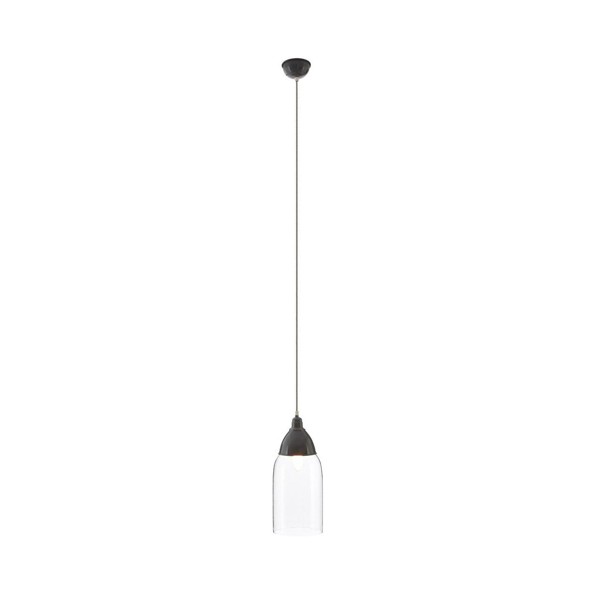 Oslo Grey Glass and Iron Pendant Light