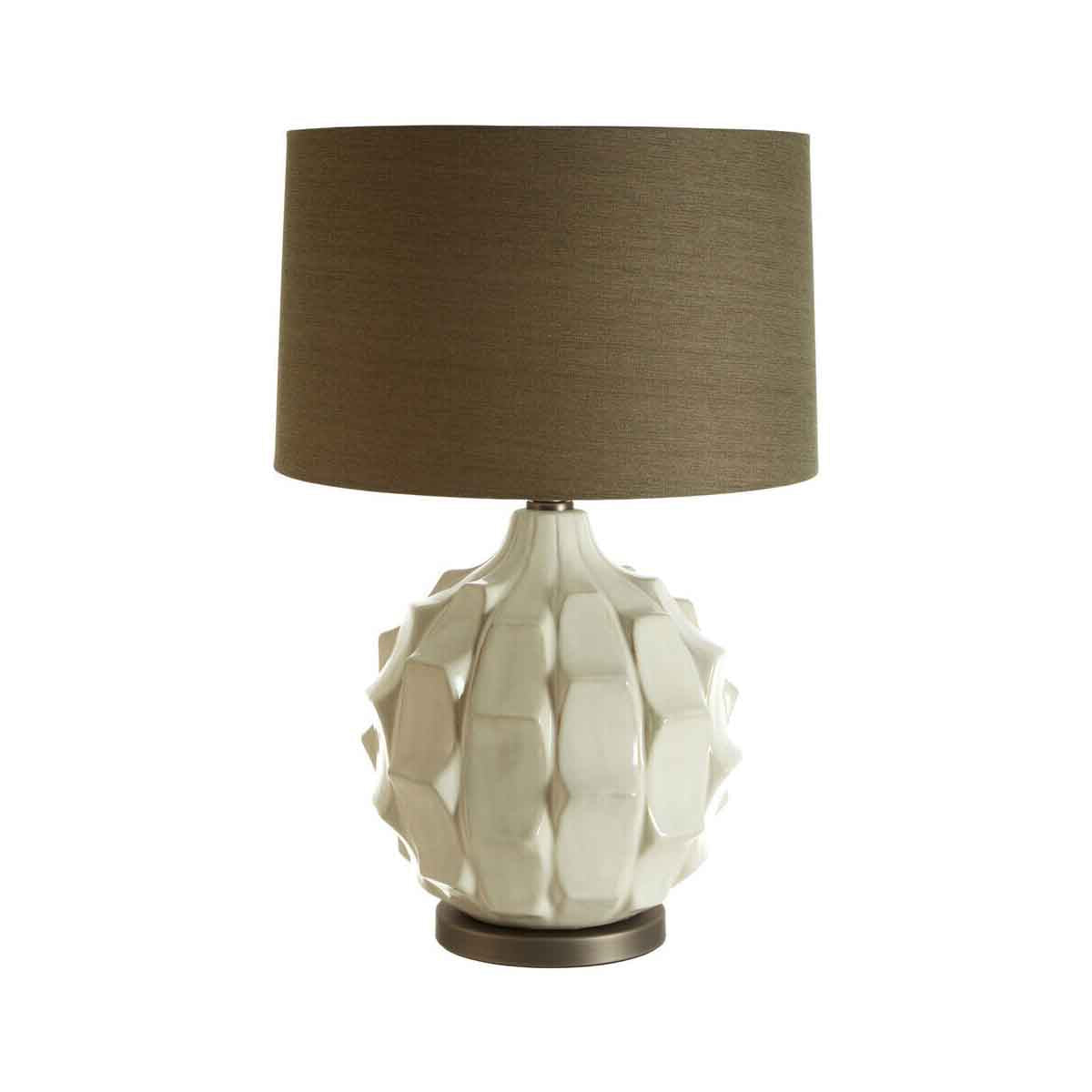 Usha Table Lamp With Grey And Brown Shade