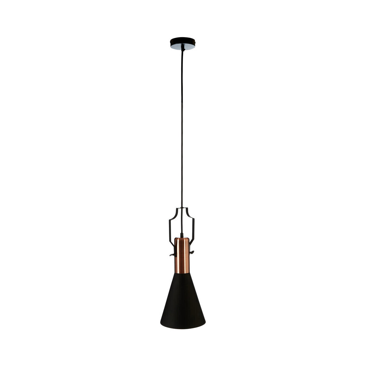 Argo Small Pendant Light in Black and Copper.