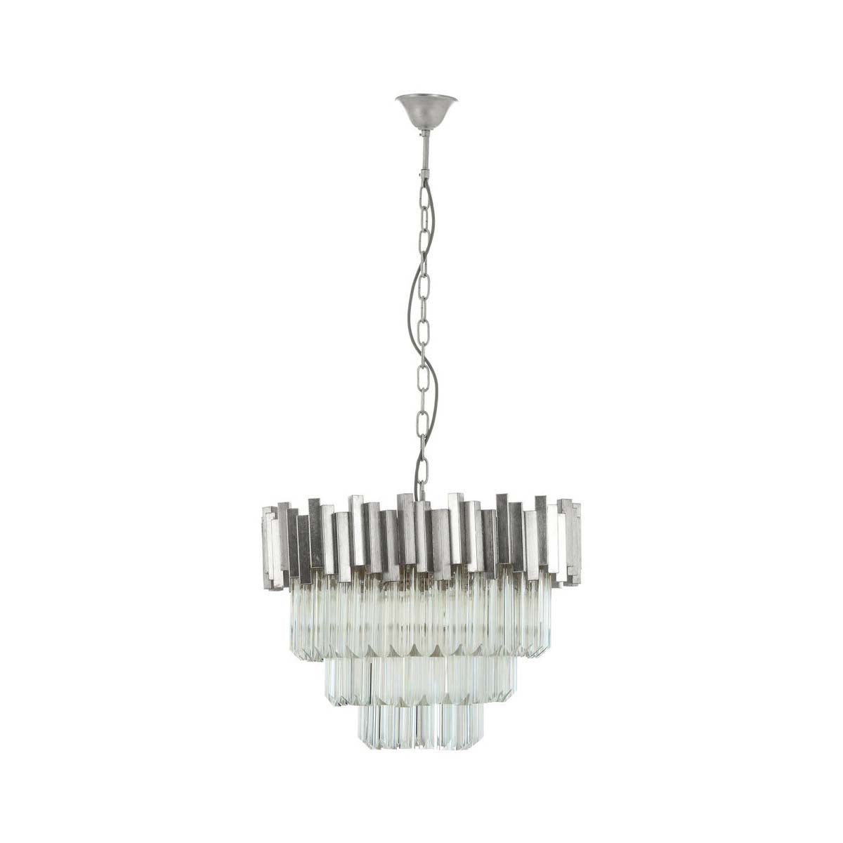 Lustra Small Silver Finish Chandelier