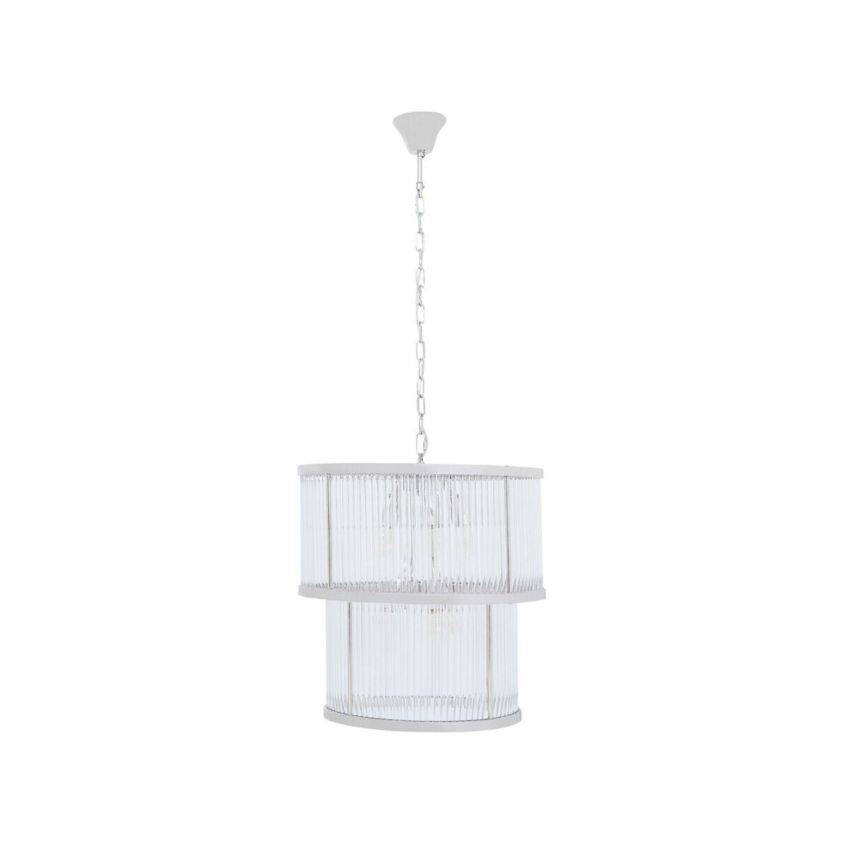 Salasco 2 Tier Nickel Finish Glass Chandelier