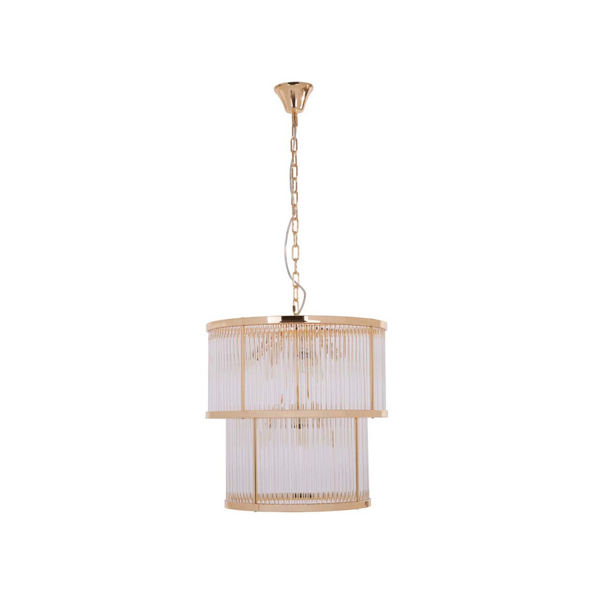 Salasco 2 Tier Gold Finish Glass Chandelier