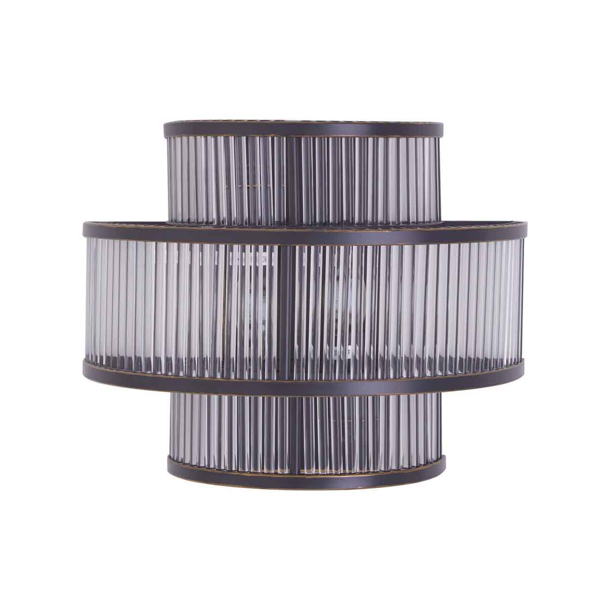 Salasco 3 Tier Black Finish Glass Wall Light