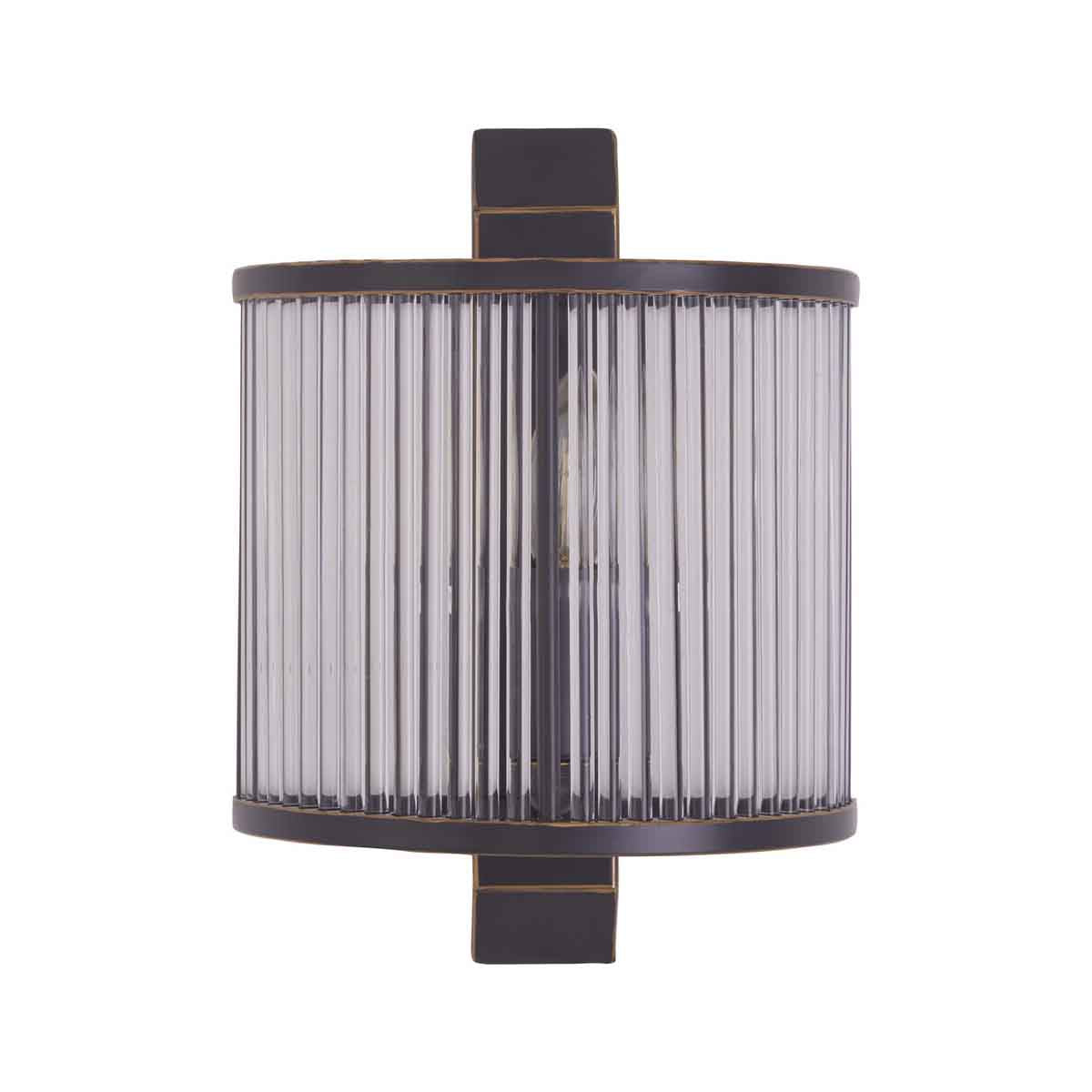 Salasco Glass Wall Light With Black Finish