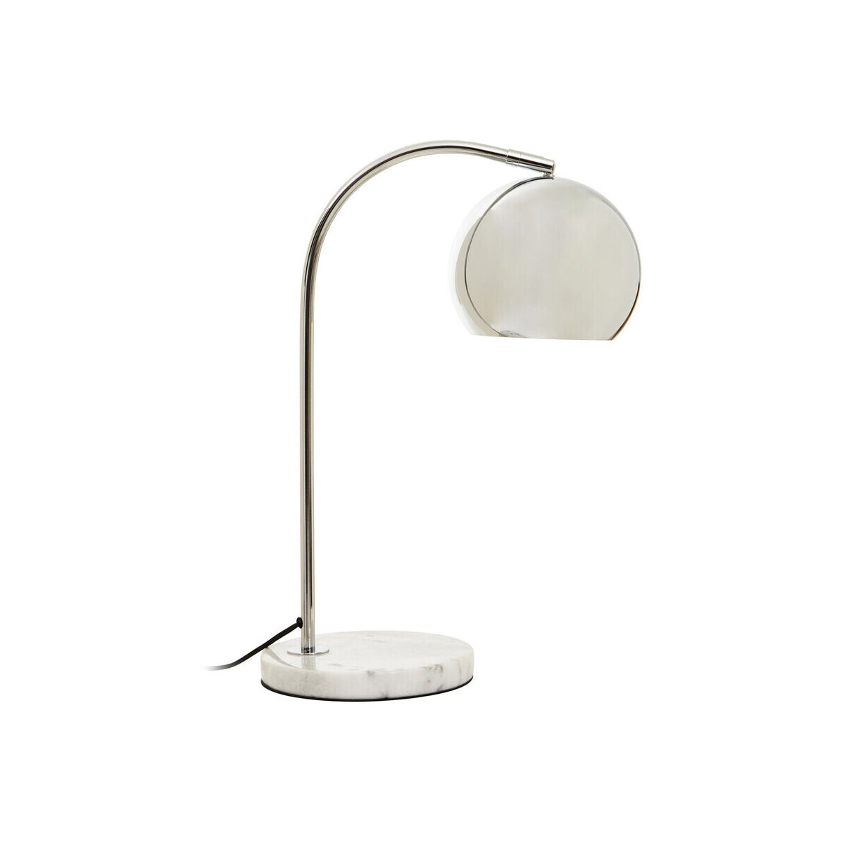 Karter Chrome Finish Table Lamp With White Base