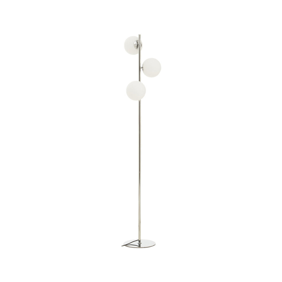 Karter Chrome Finish And White Glass Floor Lamp