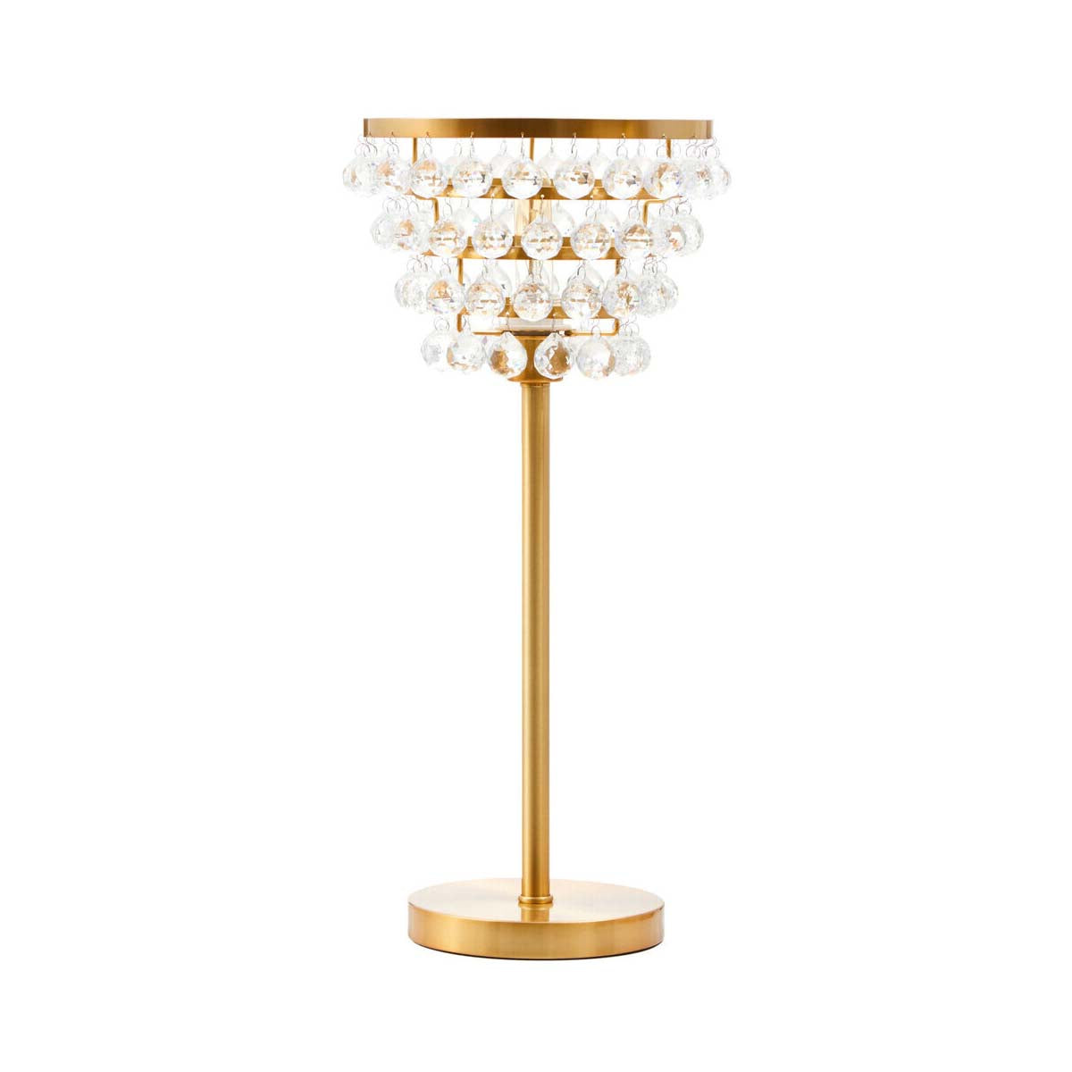 Hutchinson Clear Crystal Table Lamp with Gold Metal