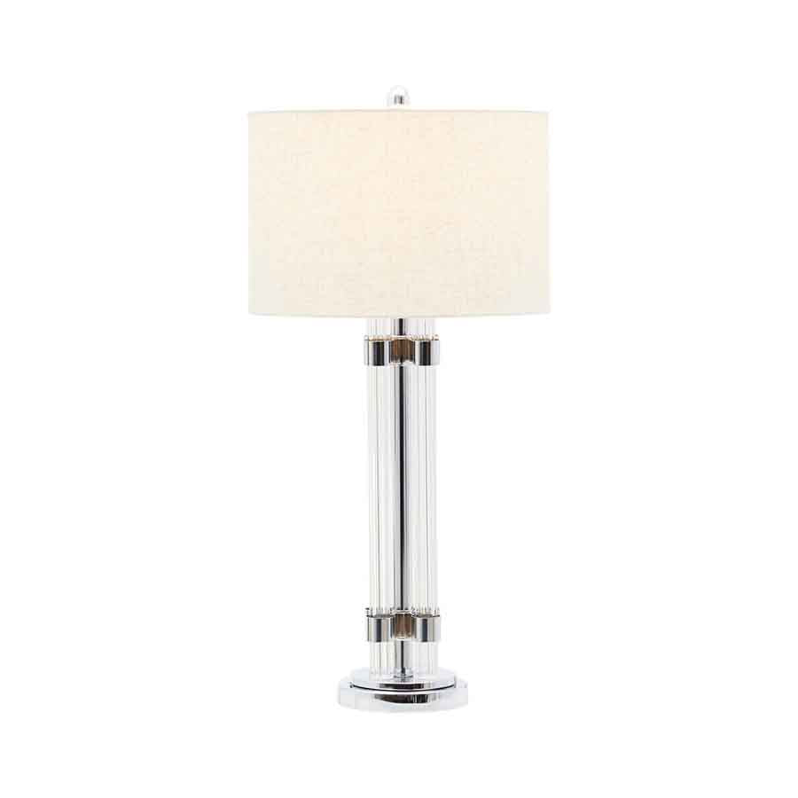 Eman Matte Silver and Ivory Table Lamp