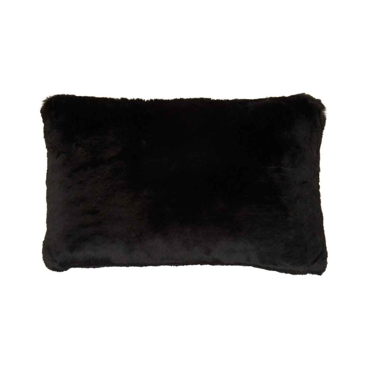 Bosie Lamina Black Rectangular Fur Cushion