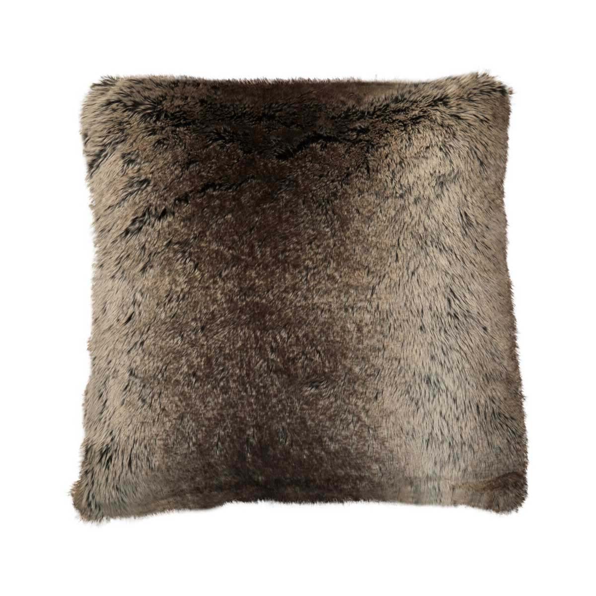 Bosie Lamina Mocha Ombre Square Fur Cushion
