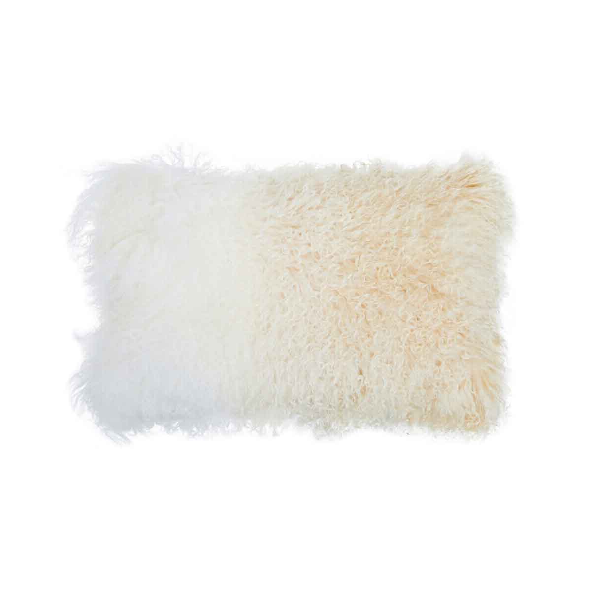Bosie Mongolian Fur Natural Ombre Rectangular Cushion