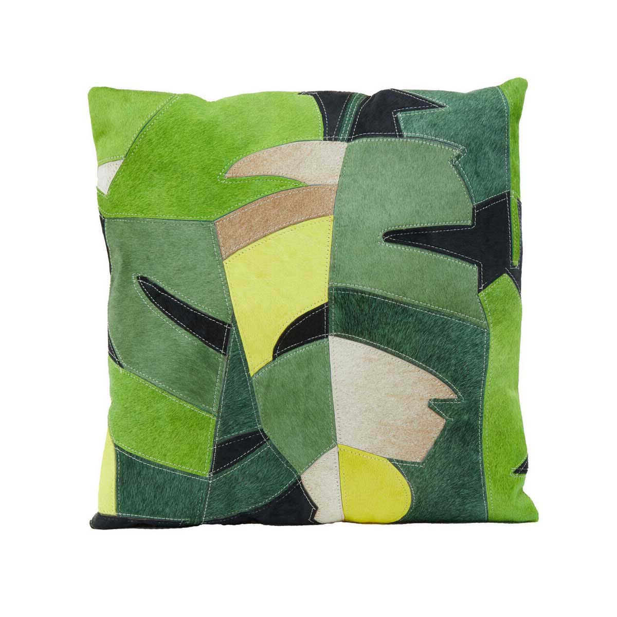 Bosie Safira Botanical Hair on Leather Cushion
