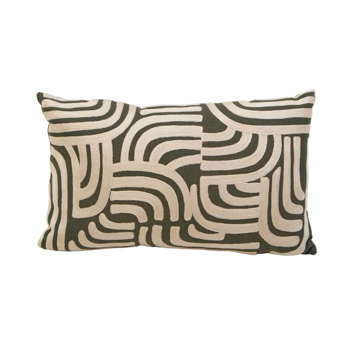Bosie Ozella Natural And Green Rectangular Cushion