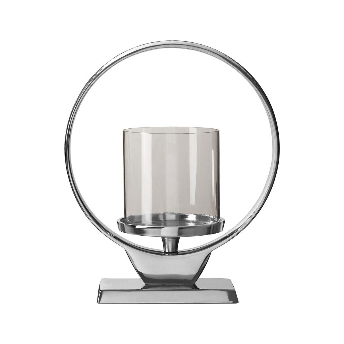 Cirqua Small Silver Finish Candle Holder