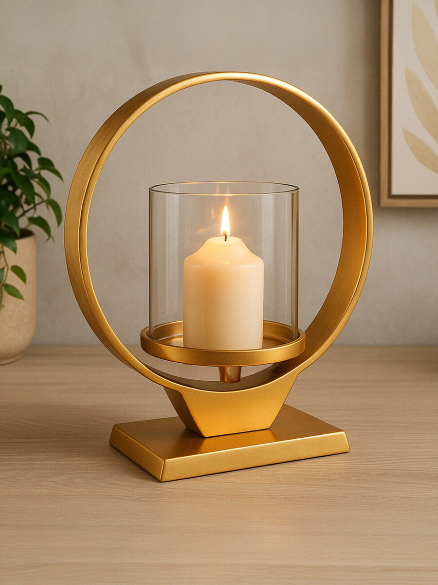 Cirqua Small Gold Finish Candle Holder