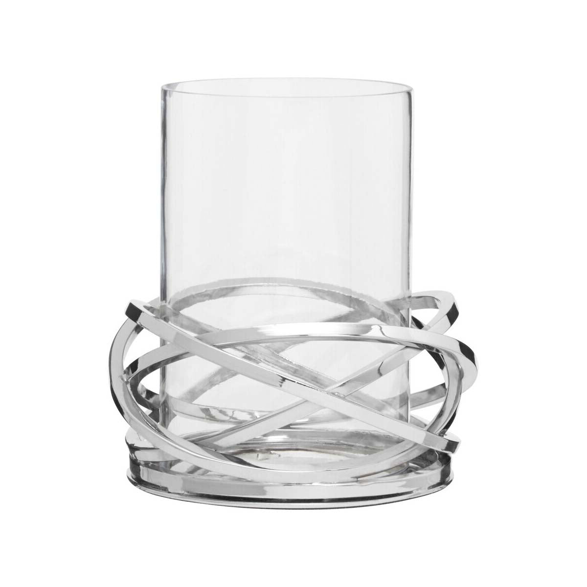 Luna Twist Small Silver Finish Candle Holder