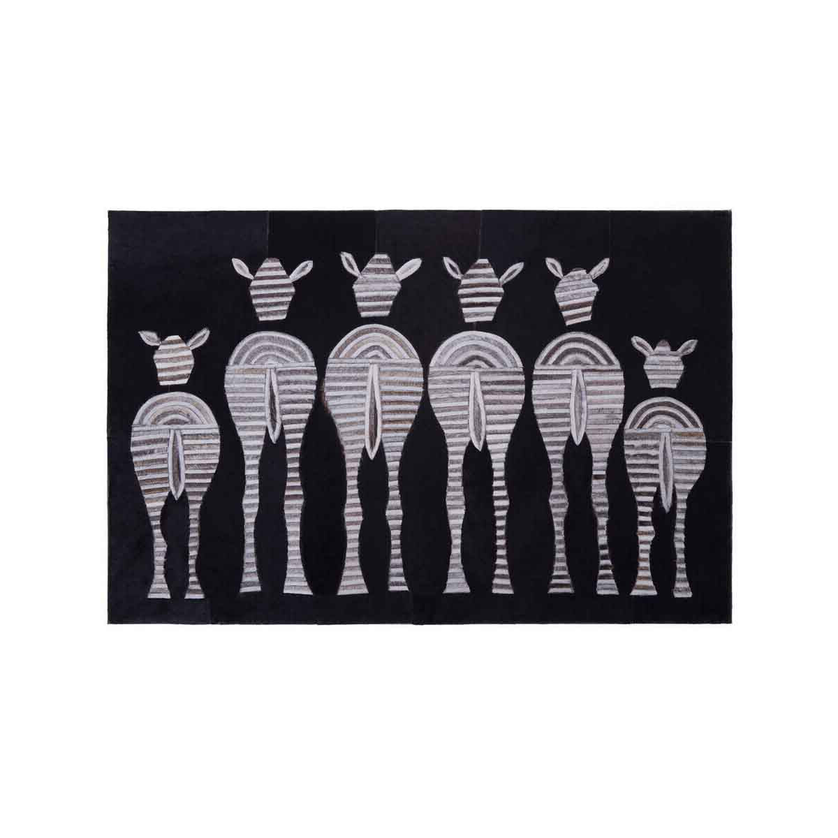 Safira Leather Patchwork Zebra Wall Art