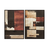 Astratto Set Of 2 Red Multi Colour Wall Art