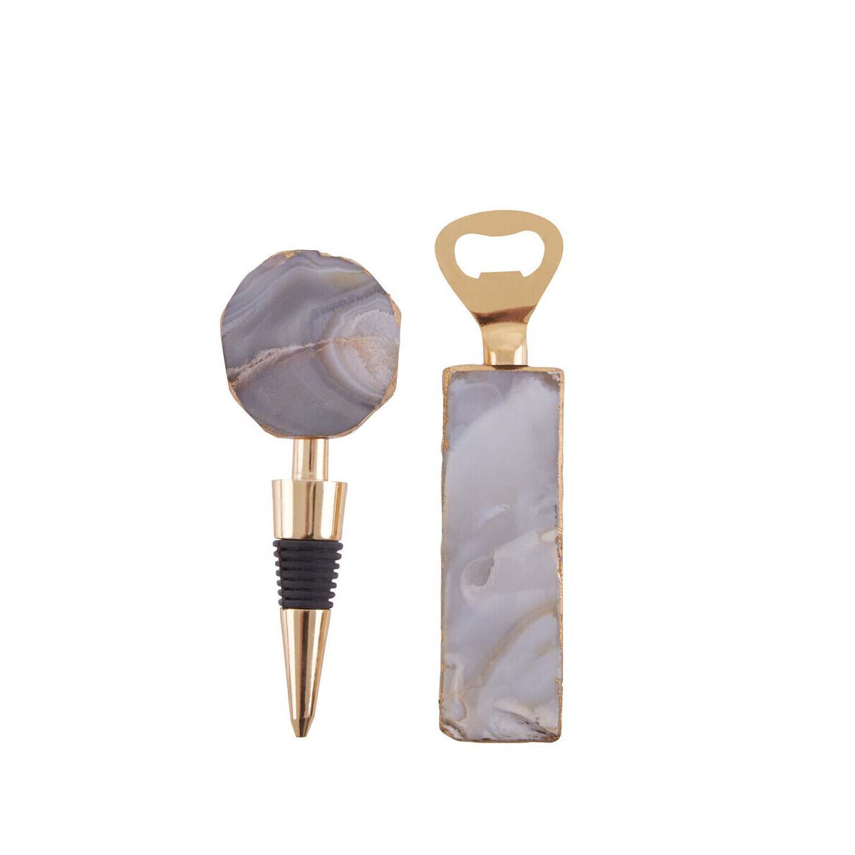 Bowerbird Agata Natural Bottle Opener And Stopper Set