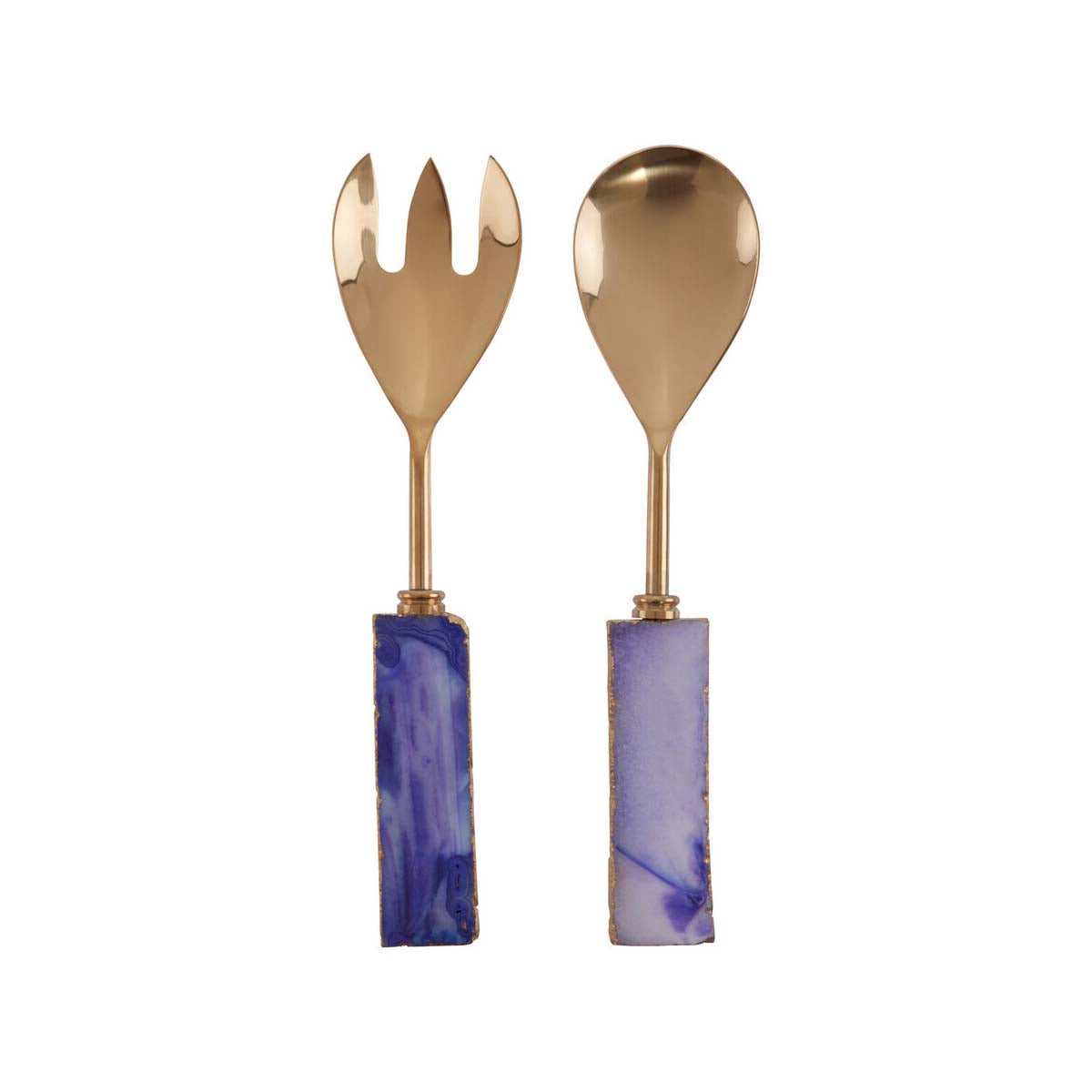 Bowerbird Agata Blue Warm Metallic Serving Set