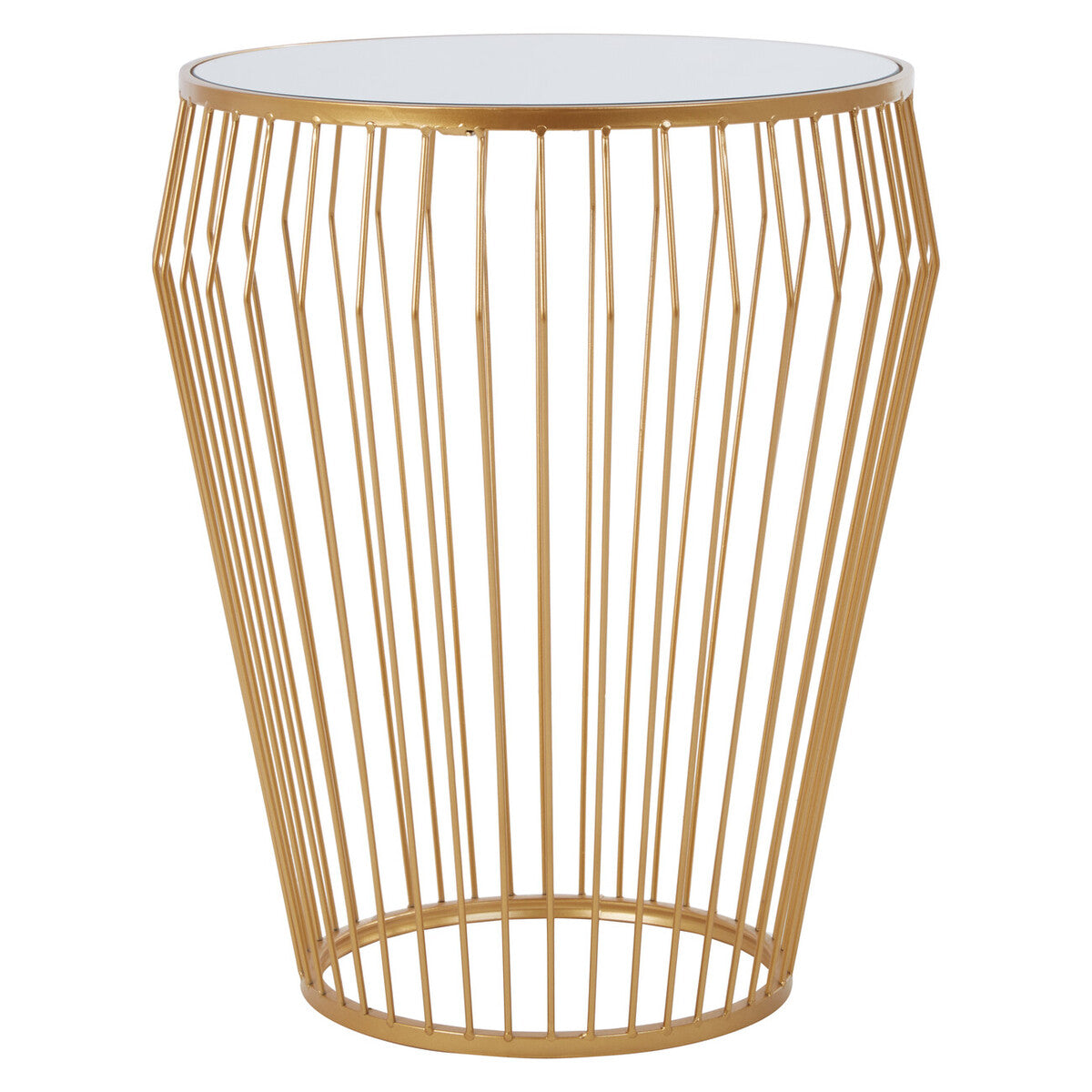 Avantis Round Side Table With Gold Polished Frame