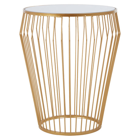 Avantis Round Side Table With Gold Polished Frame